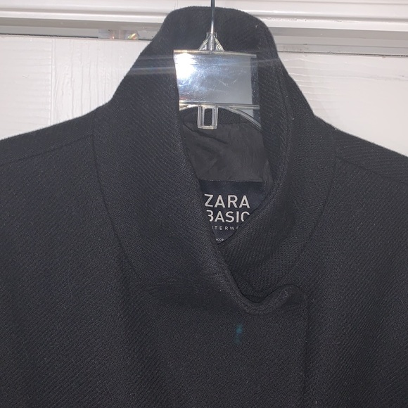 Zara Basic Black coat Small - Picture 4 of 8